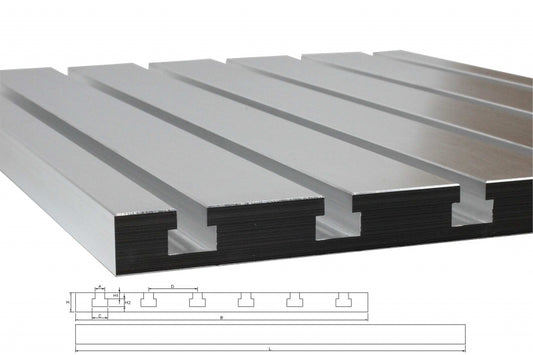 Piastra con scanalatura a T in alluminio 10050